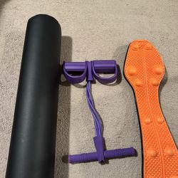 Fitness Bundle - Foam Roller, Resistance Band, Trigger Point Rocker
