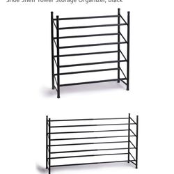 Black Expandable Shoe Rack