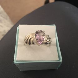 925 rose de France amethyst ring