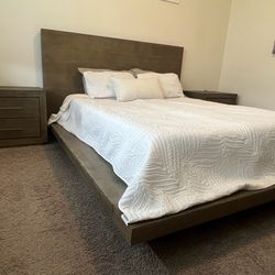 Queen size Bed with mattress and 2 nightstands included!
