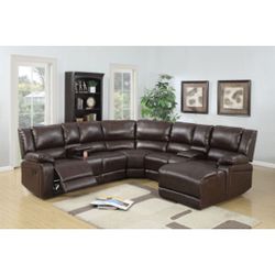 Brown Sectional Sofa With Recliner 