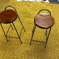 Iron And Wood Stools