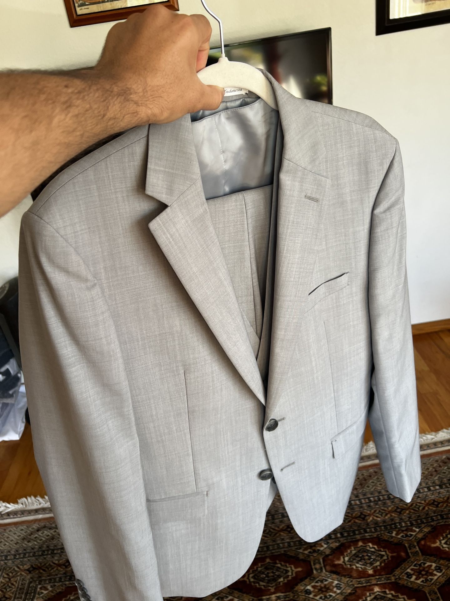 Calvin Klein Men’s Suit With Vest Slim Fit Size 40 S 32x30