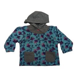 Vintage Young Amerella Teal Size 5 Girls Patagonia Style Fleece Hoodie Sweater