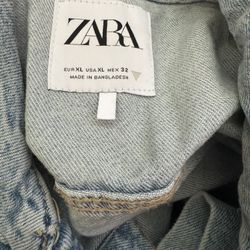 Zara Jean Jacket Crop Women Size XL