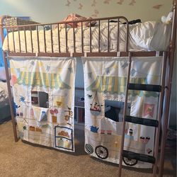 Twin Loft Bed w/ Removable Tent Curtains