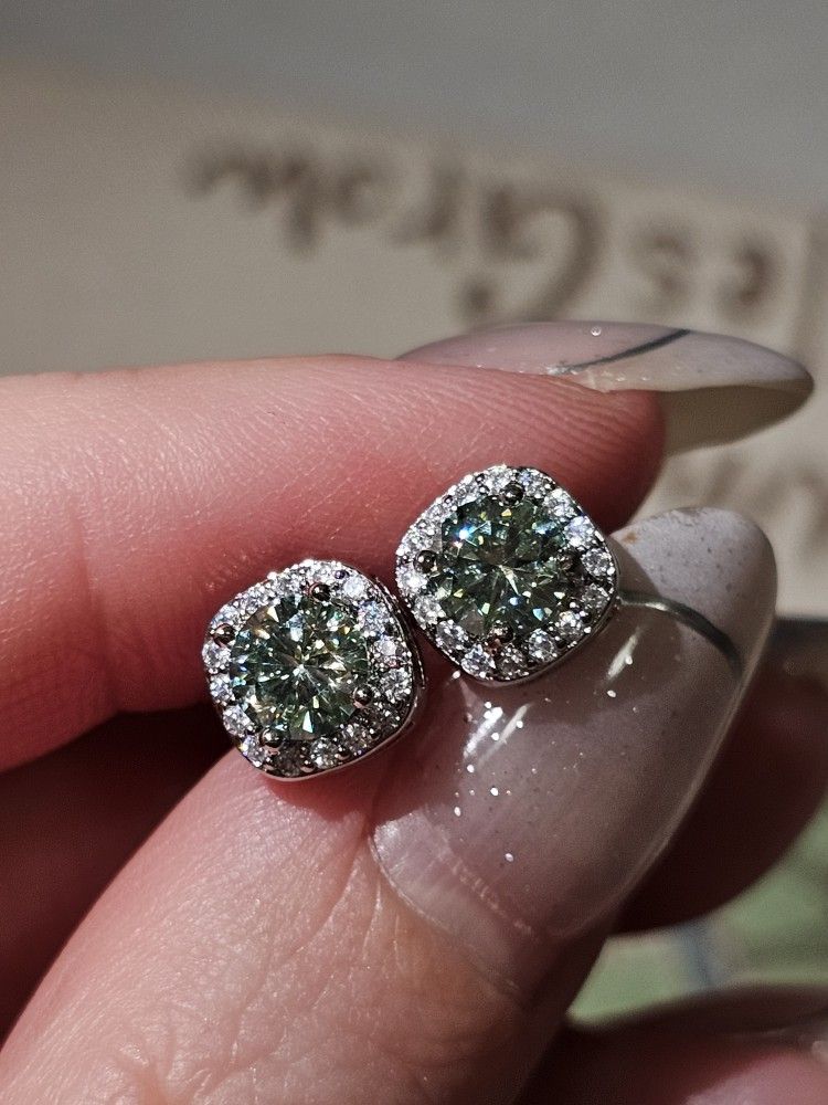 Vintage 1 Carats Wedding Earrings