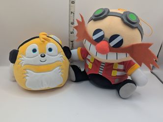 Sonic Plush Lot Dr. Eggman Robotnik & Tails Squishmallow 2-Piece