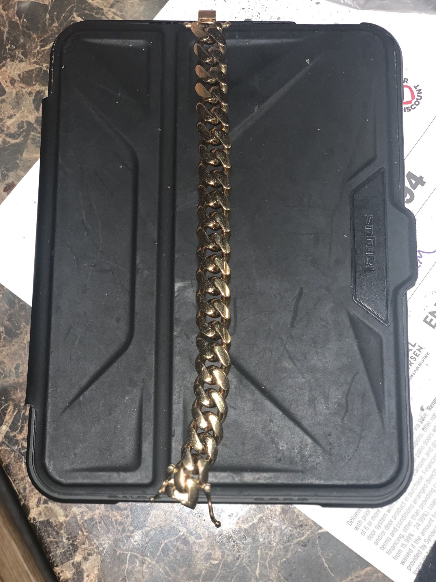 18k Plated Gold Cuban Link Bracelet