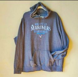Vintage Authentic Seattle Mariners Baseball Hoodie Sweatshirt Top Long Sleeve Sweater Mens Size XXL 2 Xl Extra Large shirt top