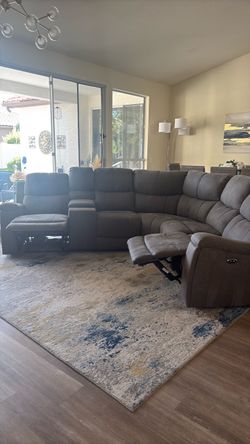 Grey sectional couch