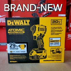 DEWALT
ATOMIC 20V MAX Lithium-Ion Cordless 1/4 in. Brushless Impact Driver Kit, 5 Ah Battery, Charger, and Bag