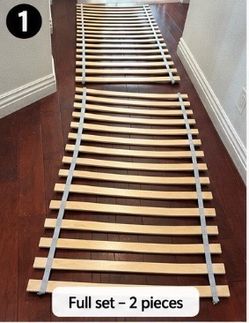 IKEA LURÖY Queen Bed Slats – 2-Piece Split Set – Wood Slats w/ Straps