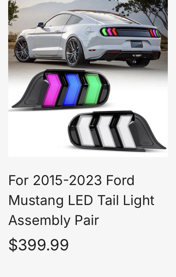 Brand New RGB Hawkglow Tail Lights . ( 2024 - 26 style) for 2015-23 Mustang