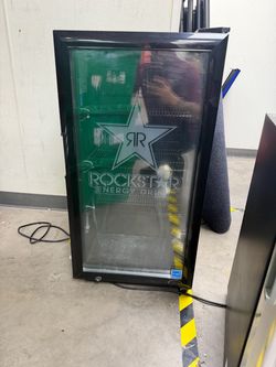 Rockstar Energy Drink Glass Door Mini Fridge
