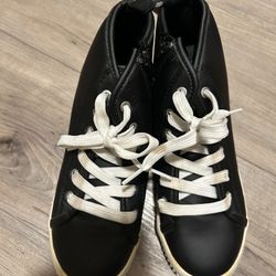 Black Leather Hightops Shoes