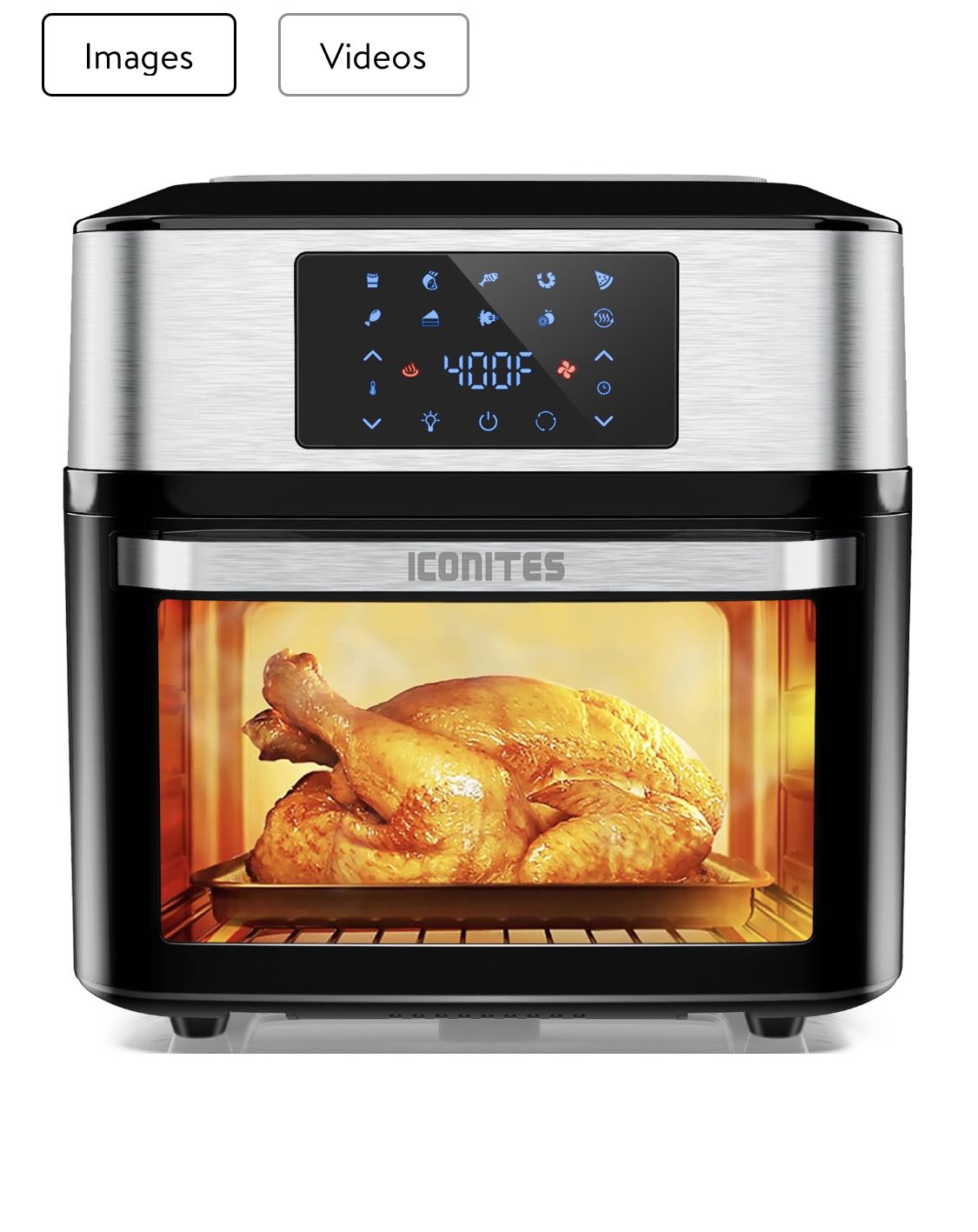 iconites 20 quart air fryer 10 in 1 toaster oven