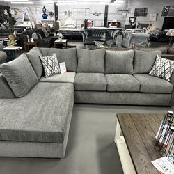 Grey L- Shaped Sectional Sofa