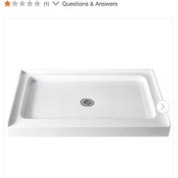 48 in. L x 30 in. W Alcove White Shower Pan Base Single Threshold with center Drain Acrylic Shower Tray for RV/Bathroom