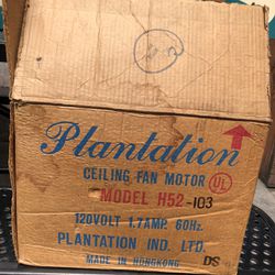 Vintage New In Box Plantation Brand Ceiling Fan