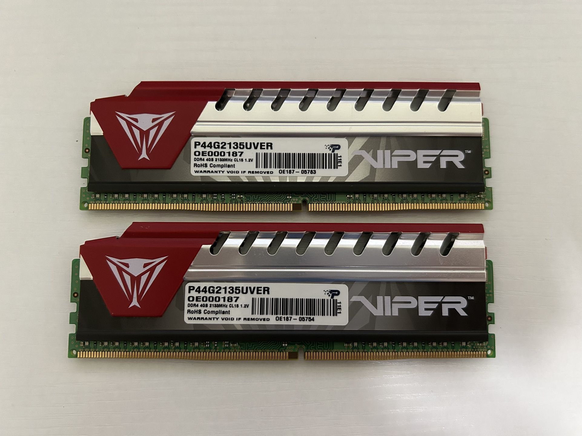 Viper Patriot RAM Memory 8GB (2x4GB) DDR4 2133MHz CL15 P44G2135UVER