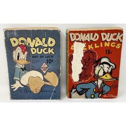 RARE Vintage 1938 Donald Duck and the Ducklings & 1940 Out of Luck Little Books