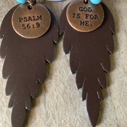 God Is For Me Leather Earrings 