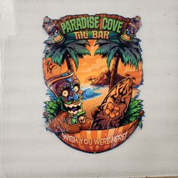 Tiki Bar Paradise Beach Tropical Steel Metal Sign 