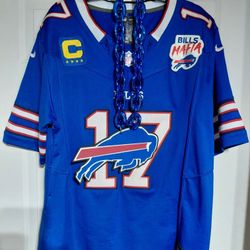 Buffalo Bills Josh Allen Jersey Sz Lg With Fan Chain