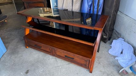 Wood and glass Entertainment system