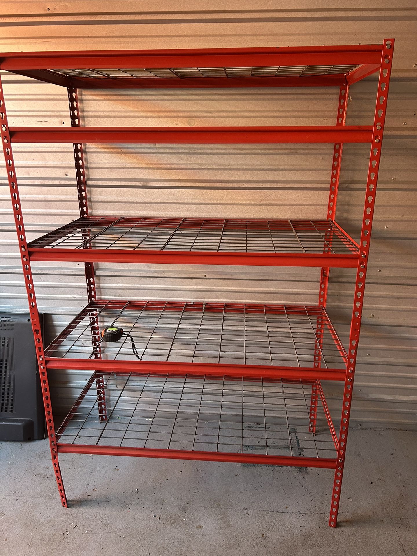 Muscle Rack Red Steel Shelving Unit with Wire Decking 48" W x 24" D x 78" H