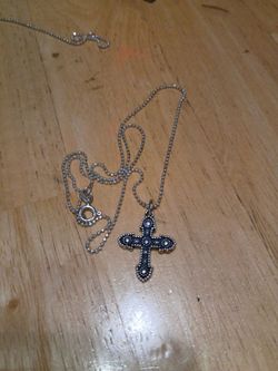 Silver Cross Pendant Ball Chain Necklace