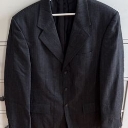 Vintage Men’s Pinstriped Brown Single Breasted Blazer, size L