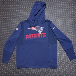 Nike New England Patriots NFL On Field Apparel Hoodie Logo Mens Large AO3245-419