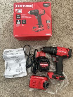 CRAFTSMAN 1/2-in 20-volt Variable Speed Cordless Hammer Drill 1 -Batteries and Charger Included