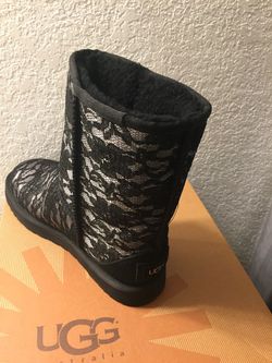 Size ten lace ugg boot with Swarovski crystals