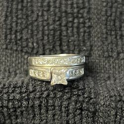 $2950 or best reasonable offer - Women's Engagement/Band Rings - 14k White Gold with 2 CT Diamonds (both rings)