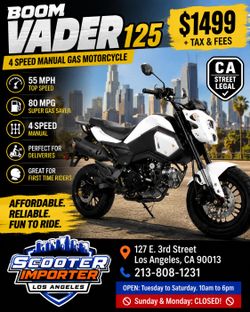 🏍️ BOOM VADER 125 - ONLY $1,499 + Tax & Fees!