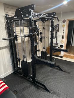 PRO SERIES Ultimate 3-1 Half Rack Functional Trainer w/Smith Machine Bar | 400lb Stack | Gym Equipment | Fitness | Commercial | Squat Rack FREE DELIVE