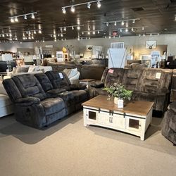 Manual Reclining Sofa And Loveseat 