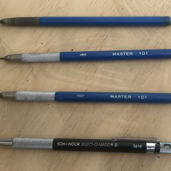 Lot of 4 - Mechanical Drafting Pencils + Lead Refills