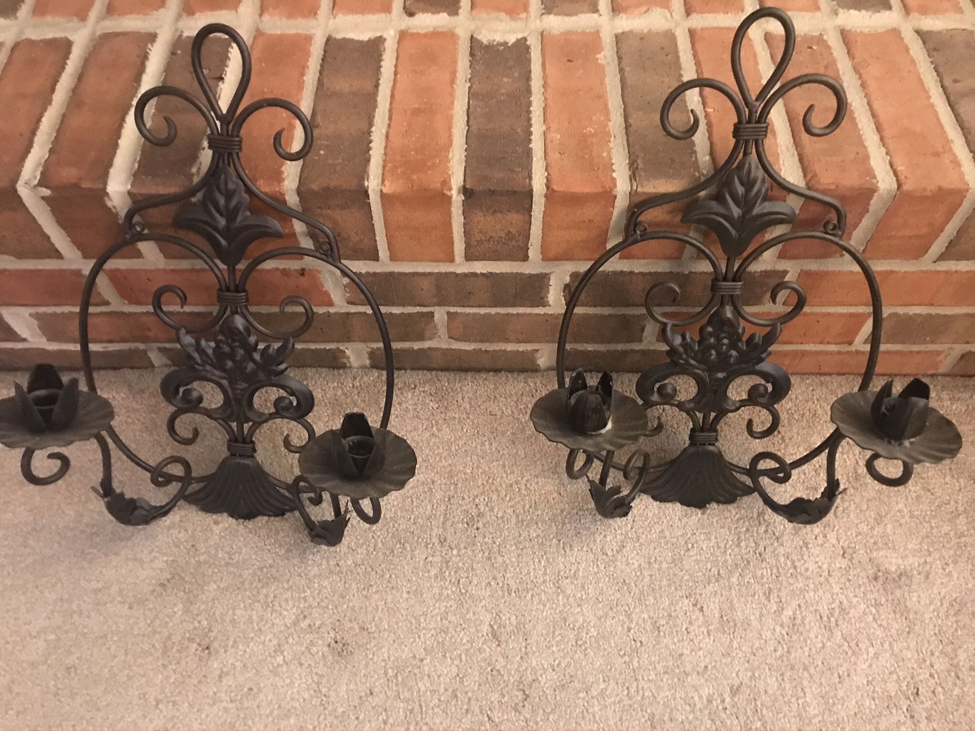 Wrought iron wall sconces