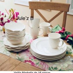 Vajilla Marbete 16 Piezas Nuevas En Su Caja 🌺 Princess House 🌺