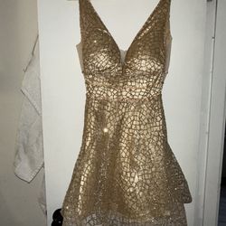 Gold Glitter Sequin Dress 