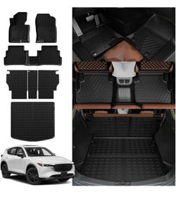 Rongtaod Floor Mats Compatible with 2023 2024 2025 Mazda CX5 Floor Mats Trunk Mat Cargo Mat Cargo Liner All Weather Back Seat Cover Protector CX-5 Acc