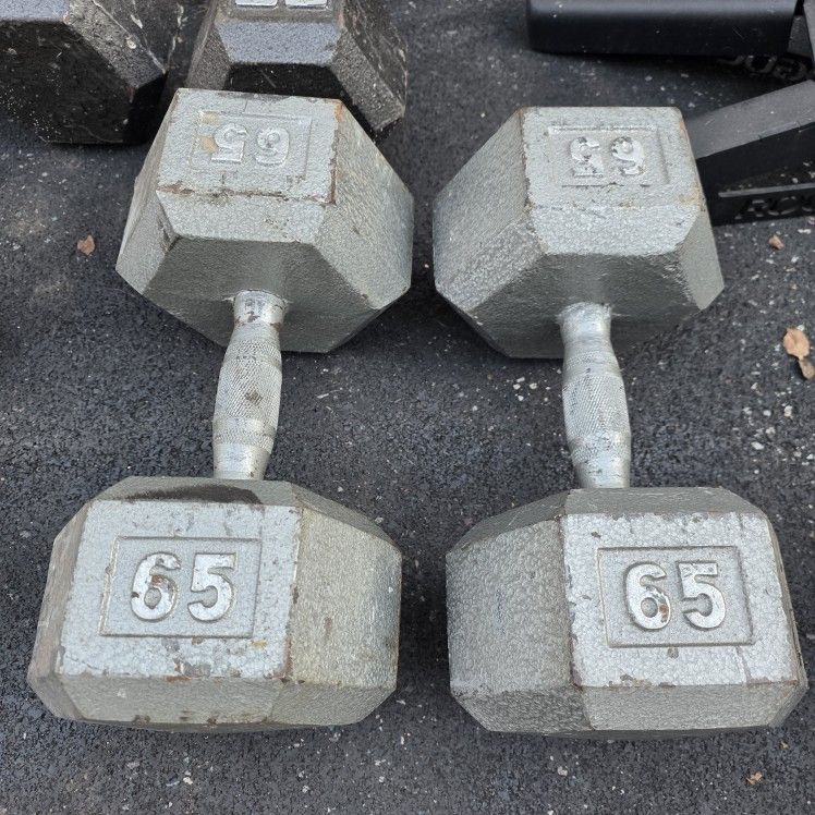 2-65lb  Hex Dumbbells 