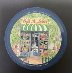 Vintage Santa Barbara Cafe Le Jardin Decorative Canape Plates
