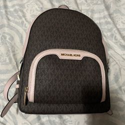 New Michael Kors Brown And Pink Backpack 