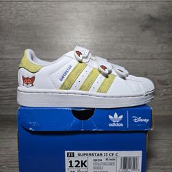 Adidas Superstar Zootopia Sneakers Size 12k (12C). Adidas X Disney Collab JQ1334
