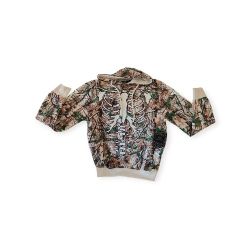 Rebel Vengeance  camo ribcage Y2K hoodie pullover